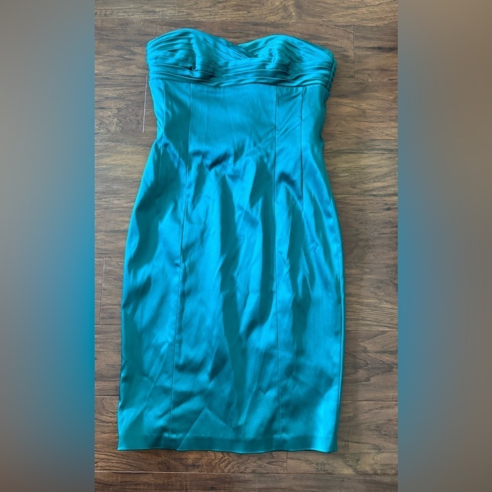 Betsey Johnson Evening Dress Cocktail Party Teal Strapless Y2K NWT Size 6 *Read*